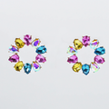 Colorful crystal statement earrings with multicolor beads and sparkling stones, waterproof earrings, tarnish free jewelry, hypoallergenic earrings for sensitive skin, 24k gold dainty earrings, handcrafted gemstone earrings, gold hoop earrings, boutique wholesale earrings, trendy gold jewelry, high quality jewelry gifts
