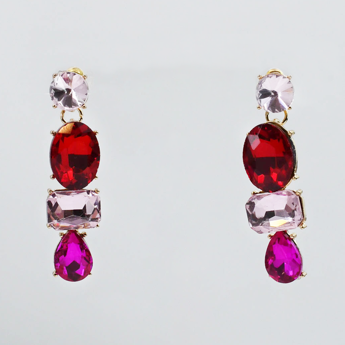 Colorful crystal statement earrings with multicolor beads and sparkling stones, waterproof earrings, tarnish free jewelry, hypoallergenic earrings for sensitive skin, 24k gold dainty earrings, handcrafted gemstone earrings, gold hoop earrings, boutique wholesale earrings, trendy gold jewelry, high quality jewelry gifts