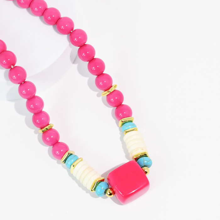 Trinket Hot Pink Necklace