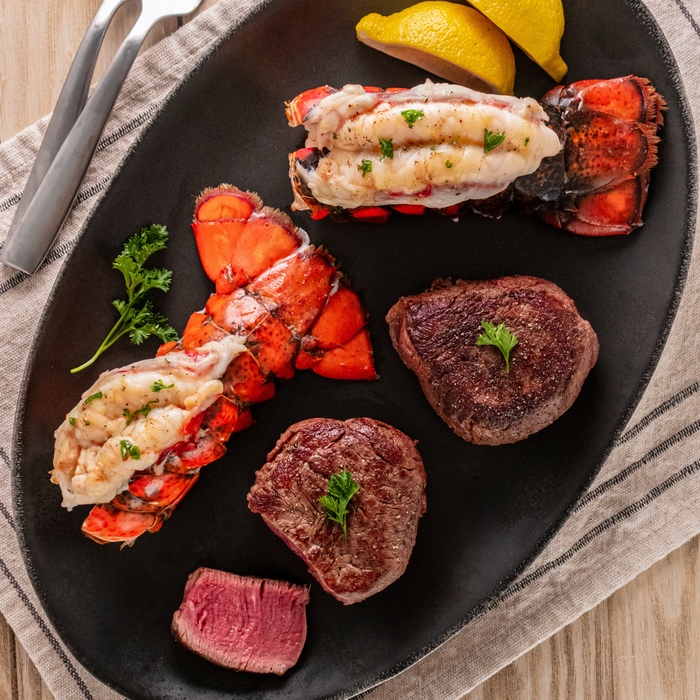 Two 6oz Filet Mignon Steaks & Two Lobster Tails