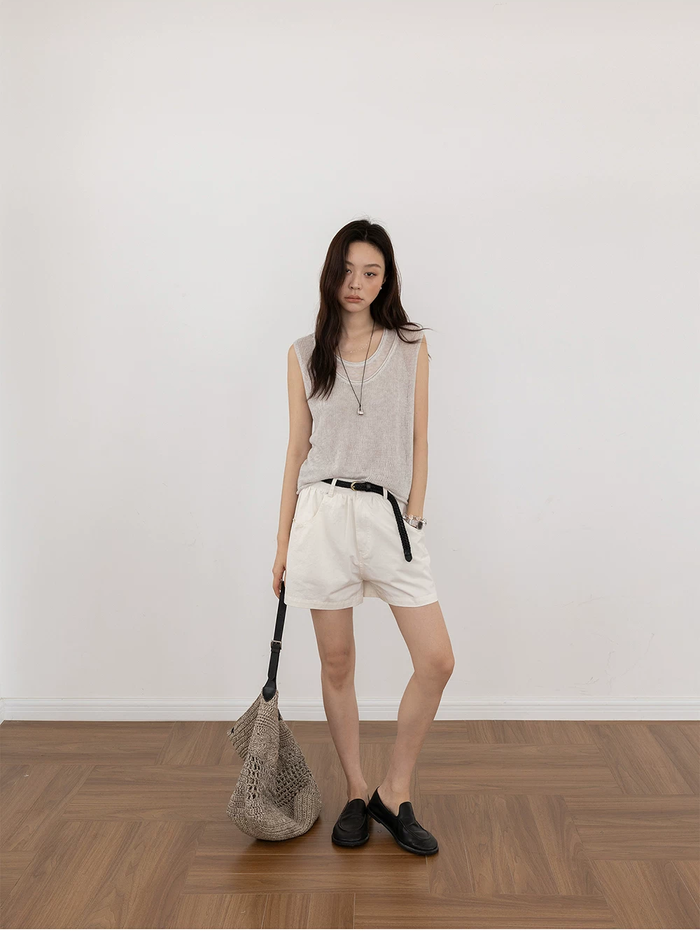 Two-Piece Layered Linen Tank