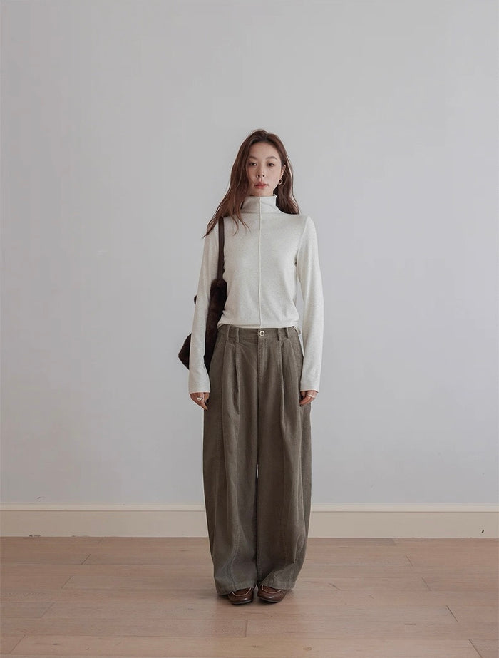 VNOOK Women's Retro Corduroy Barrel Trousers