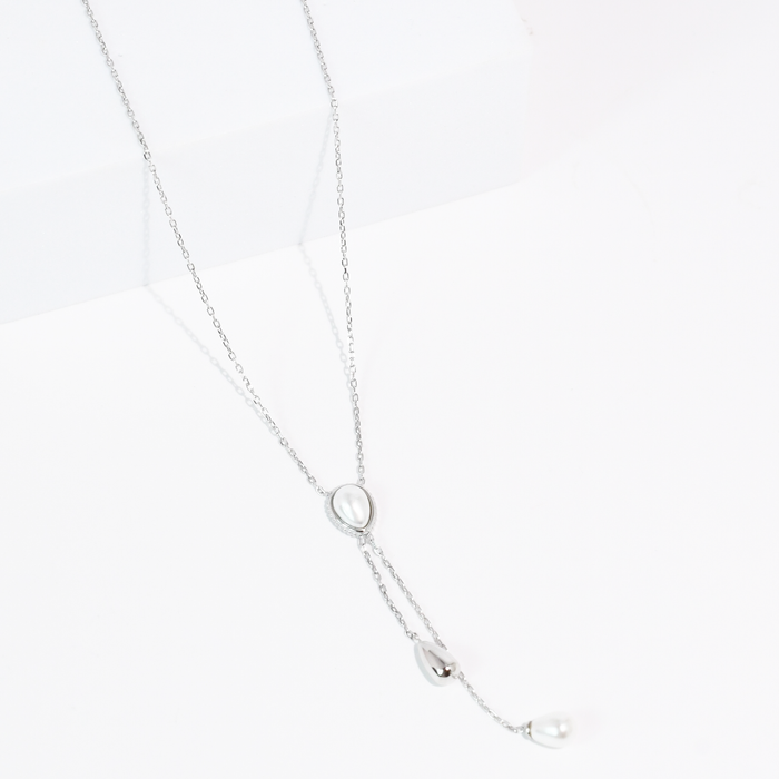 Waterproof Silver Drop Necklace