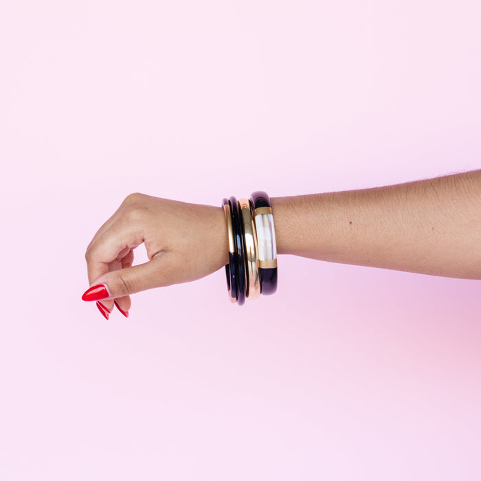 Waterproof The Socialite Bangle Set Black