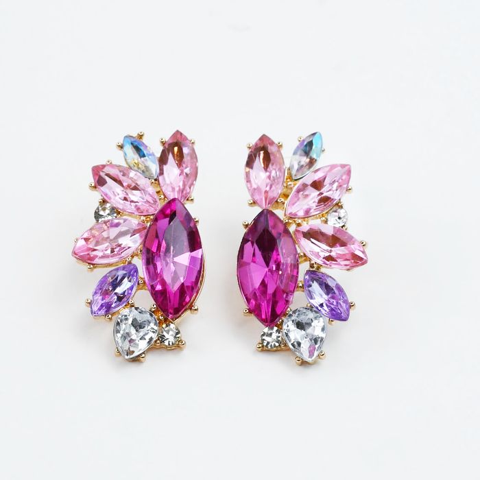Colorful statement earrings with multicolor beads — waterproof earrings, tarnish free jewelry, hypoallergenic earrings for sensitive skin, 24k gold dainty earrings, handcrafted gemstone earrings, gold hoop earrings, boutique wholesale earrings, trendy gold jewelry, high quality jewelry gifts,crystal stud