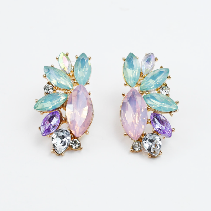 Colorful statement earrings with multicolor beads — waterproof earrings, tarnish free jewelry, hypoallergenic earrings for sensitive skin, 24k gold dainty earrings, handcrafted gemstone earrings, gold hoop earrings, boutique wholesale earrings, trendy gold jewelry, high quality jewelry gifts,crystal stud